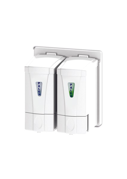 (Ün-Ev) Mini 2'li Sıvı Sabunluk (Sıvı Sabun Dispenseri) 250X2=500 cc Beyaz 3564-0