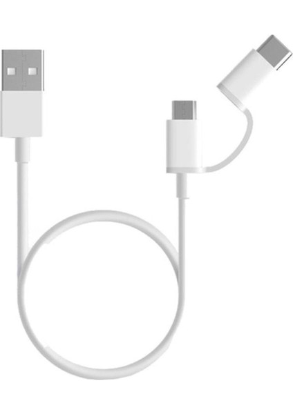 2 In 1 USB Kablo Micro USB ve USB C (Type C - 100 Cm)