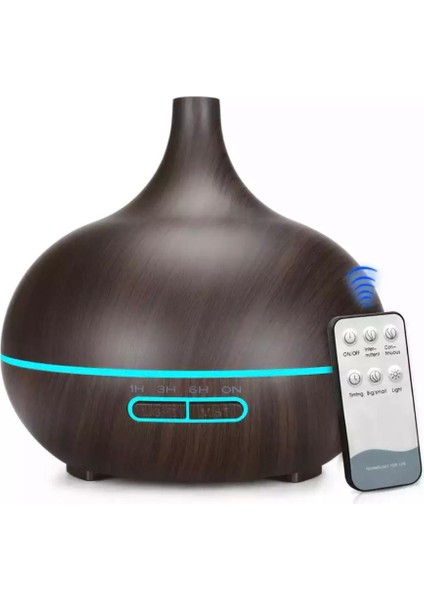 Ultrasonik Hava Nemlendirici Uçucu Yağ Difüzör 550 ml Kumandalı Buhar Makinası ve Aroma Difüzörü