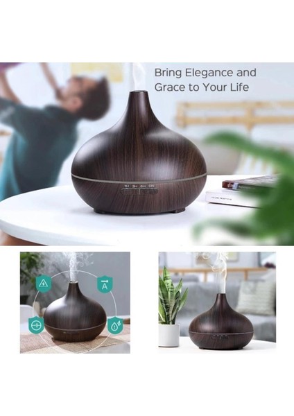 Ultrasonik Hava Nemlendirici Uçucu Yağ Difüzör 550 ml Kumandalı Buhar Makinası ve Aroma Difüzörü modelleri