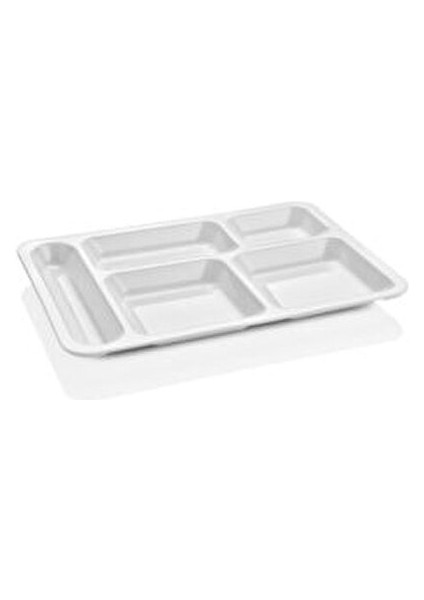 Melamin Plastik Tabldot Beyaz 5 Bölme