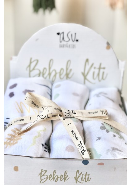Pastel Mix&match 3'lü Organik Bambu Pamuk Müslin Memphis-Dot-Dino fiyatları