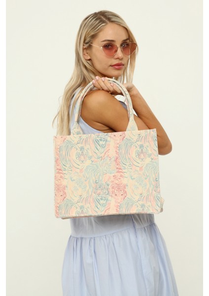 Baskılı Kanvas El ve Omuz Çantası, Baskılı Kanvas Çanta, Printed Canvas Bag