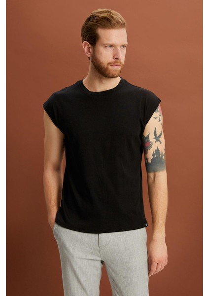 Pamuklu Kolsuz T-Shirt (E21-71000)