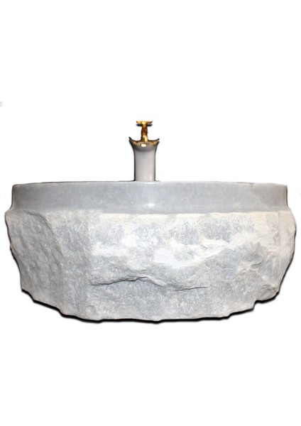 Gri Mermer Dışı Patlatma Dizayn Lavabo