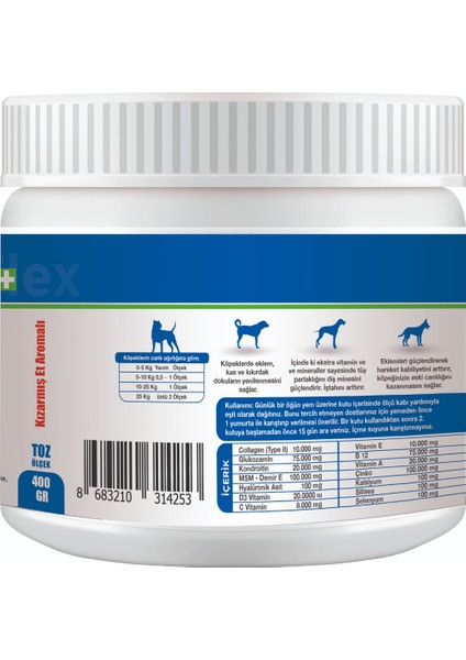 Canina Flex Collagen Glukozamin 2 Adet Köpekler Için Yeni Nesil Kemik Kas Eklem ve Kıkırdak Desteği.