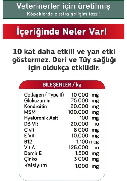 Canina Flex Collagen Glukozamin 2 Adet Köpekler Için Yeni Nesil Kemik Kas Eklem ve Kıkırdak Desteği.