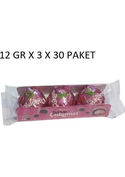 Çokomel Çilekli 12GR x 3 x 30 Adet