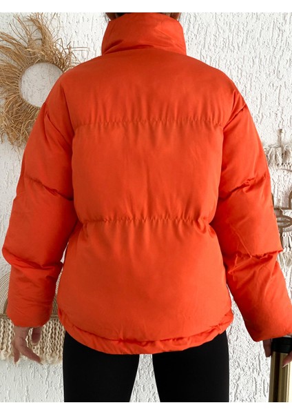 Dik Yaka Gizli Çıtçıtlı Şişme Mont indirimleri