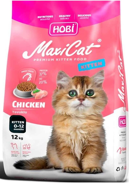Maxicat Yavru Kedi Maması Tavuklu 12 kg