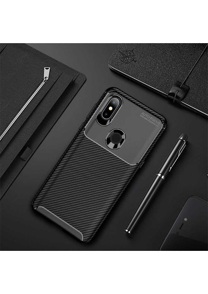 Xiaomi Mi Mix 3 Kılıf Karbon Desenli Yüksek Kalite Negro Silikon Kapak