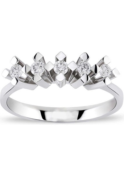 Mozanit Pırlanta Beştaş Yüzük 0,50 Carat