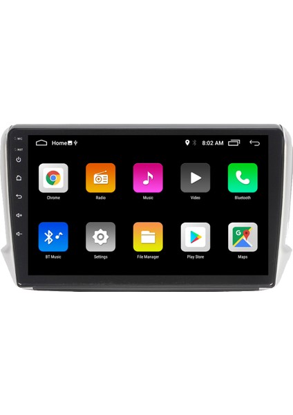 Peugeot 208 Android 11 Carplay Multimedya Ekran Teyp 2GB+16GB