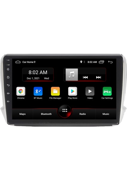 Peugeot 208 Android 11 Carplay Multimedya Ekran Teyp 2GB+16GB modelleri
