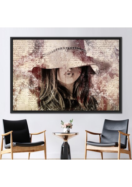 1 Parça Siyah Çerçeveli Kanvas Tablo, Modern Posteri, Soyut Kanvas Poster, Kız Kanvas Sanatı,