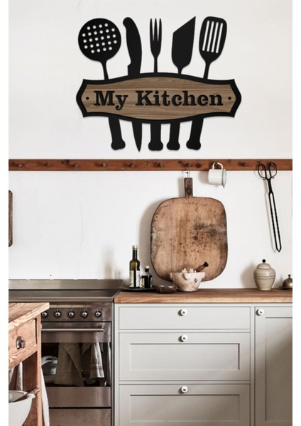 My Kitchen Yazılı Dekoratif Ahşap Mdf Mutfak Tablosu