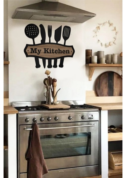 My Kitchen Yazılı Dekoratif Ahşap Mdf Mutfak Tablosu