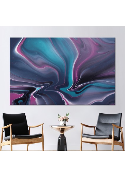 1 Parça Kanvas Tablo, Pembe ve Mavi Sanat Eseri, Gri Kanvas Baskı, Çağdaş Posteri,
