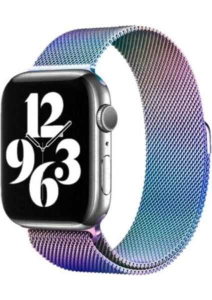 Apple Watch Seri 9 8 7 6 5 4 3 Se / Ultra 42-44-45-49 MM Ebatlar İçin Milano Loop Çelik Örme Kordon