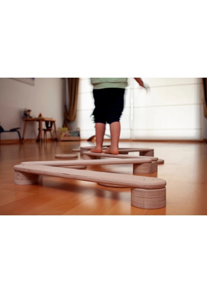 4'lü Denge Tahtası Balance Beam | Ahşap Denge Tahtaları | Çocuklar Için Aktivite Oyuncağı