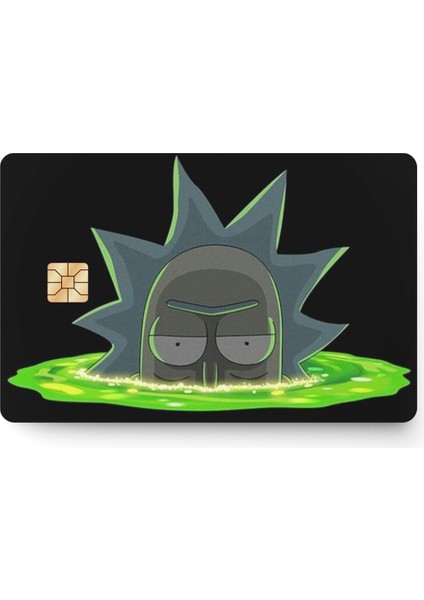 Rick And Morty Kredi Banka Kartı Sticker Çip Yeri Açık