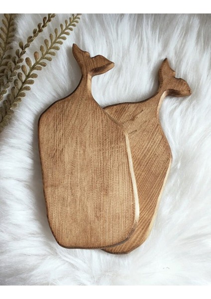 2'li Balık Kuyruğu Kesme Tahtası ve Sunum Tahtası