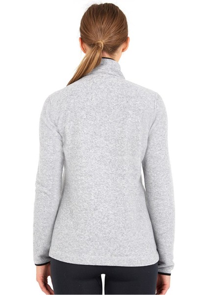 Kadın Fermuarlı Termal Sweatshirt 2. Seviye 50461 - Gri Melanj