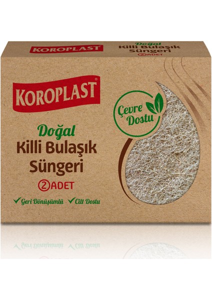 Doğal Killi Bulaşık Süngeri 2'li