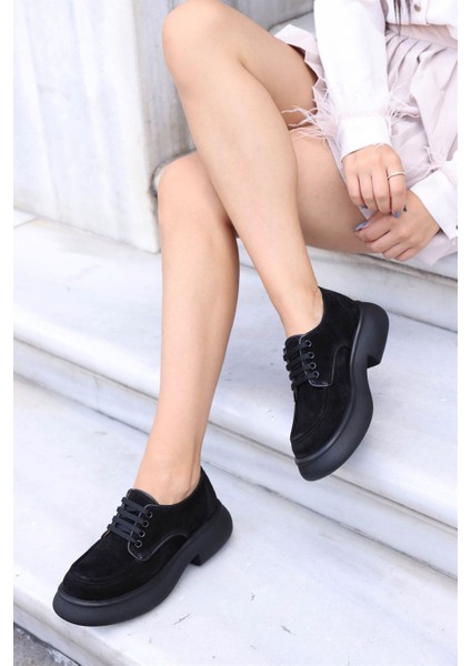 Helena Siyah Süet Kalın Tabanlı Kadın Casual Ayakkabı fiyatları