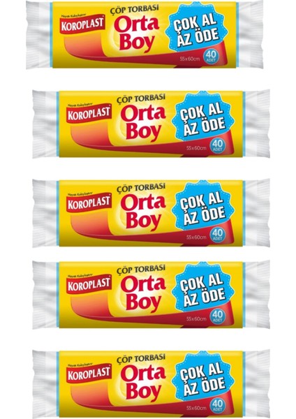 Orta Boy Çöp Torbası 5 x 40'lı