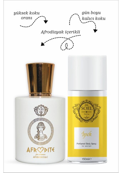 Afrodit Kadın Parfümü 50 ml Edp + İpek Kadın Deodorant 150 ml Avantaj Seti