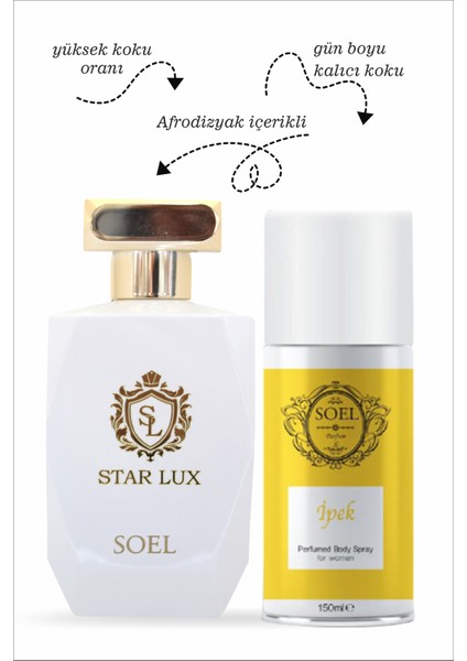 Star Lux Unisex Parfüm 110 ml Edp Özel Seri+Ipek Kadın Deodorant 150 ml Avantaj Seti