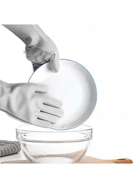 Sihirli Silikon Bulaşık Yıkama Eldiveni Tencere Tava Ovma Lavabo Mutfak Fırın Temizlik Iş Eldiven fiyatları