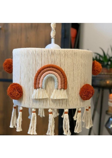 Makrome Gökkuşağı Avize Çocuk Odası Dekoratif Aydınlatma fiyatları