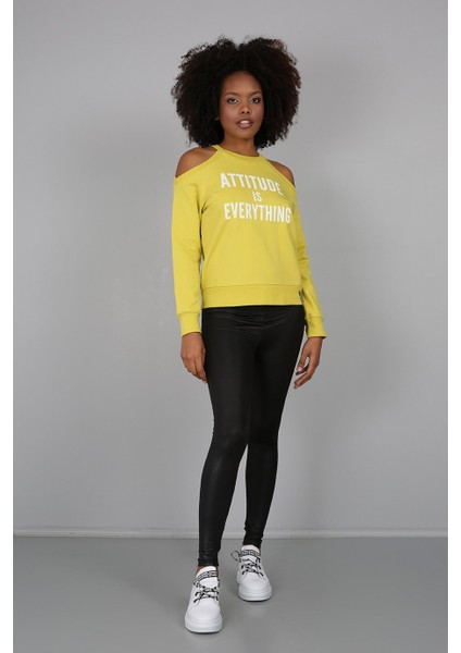 Baskılı Omuz Detaylı Sweatshirt modelleri