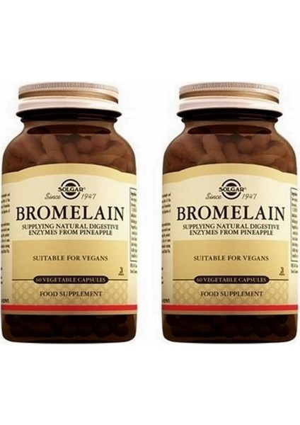 Bromelain 150 Mg 60 Kapsül 2 Adet Skt: 02/2025