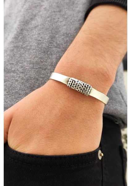 Sarmal Desen Antik Gümüş Kaplama Unisex Ayarlanabilir Bileklik