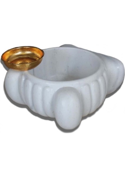 Beyaz Mermer Özel Tasarım Yuvarlak Kurna