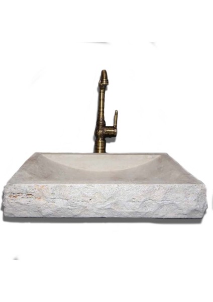 Light Traverten Dışı Patlatma Dikdörtgen Dizayn Lavabo