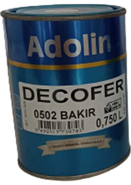 Decofer 502 Bakır Yaldız Boya Metal Ahşap Koruyucu Dekoratif Boya 0,75 Lt