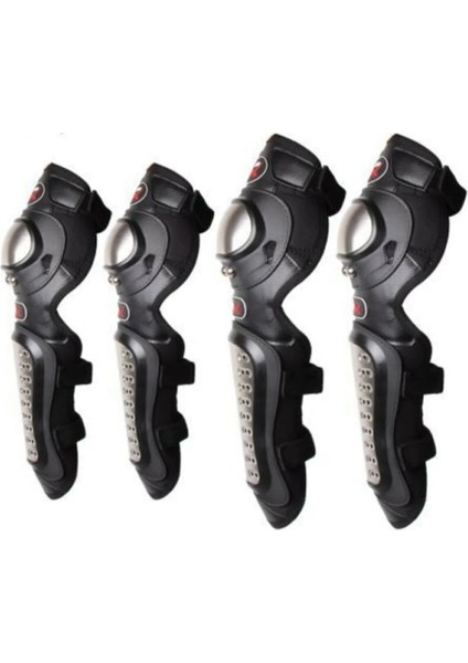 Europe Standart Titanyum Lüx Mafsallı Motor Dizlik Dirseklik Set Rahat Motorsiklet Bacak Kol Koruma Knee Pad