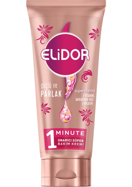 1 Minute Onarıcı Süper Saç Bakım Kremi Güçlü ve Parlak 170 ml