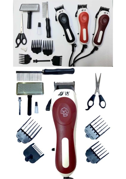 Pet 566 Kedi Köpek Traş Makinesi Elektirikli Kablolu Bakım Seti Pet Tarak Makas Fırça fiyatları