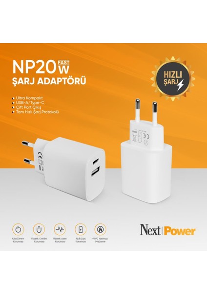 NP20W Hızlı Şarj Adaptörü