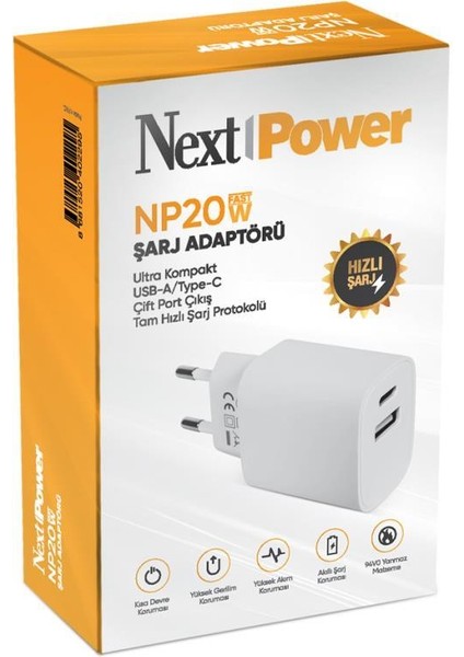 NP20W Hızlı Şarj Adaptörü