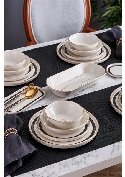 N3256 Marble Plus 27 Parça 6 Kişilik Yemek Takımı