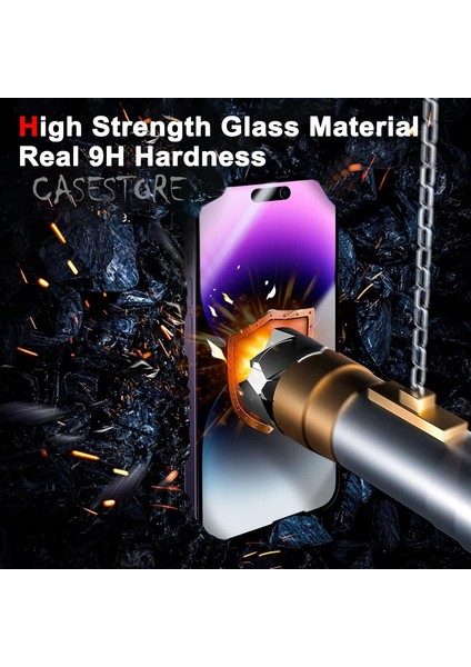 Apple Iphone 14 Pro Uyumlu 6.1ınch 2in1 Set Hayalet Privacy Ekran Koruyucu Cam ve Kamera Lens Camı Tam Kaplar Yandan Görünmez Gizli Hd Anti Spy