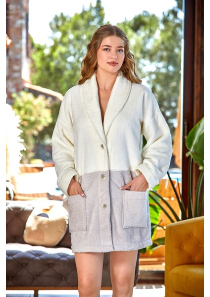 23011 Kadın Sabahlık-Krem