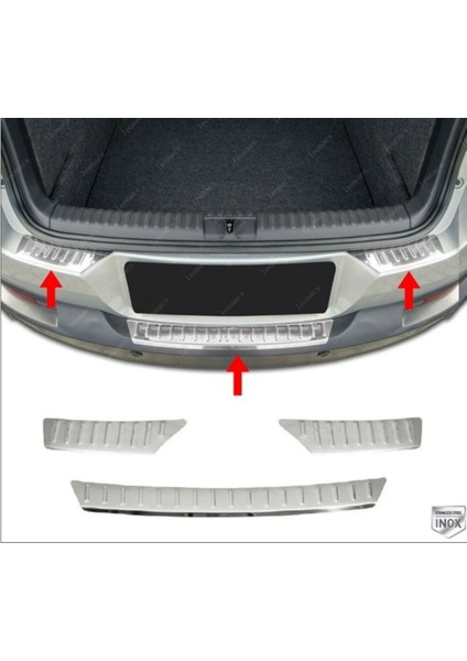 Fams Oto Aksesuar Fams Otomotiv VW Tiguan Krom Arka Tampon Üstü Koruma 2007-2016  Paslanmaz Çelik