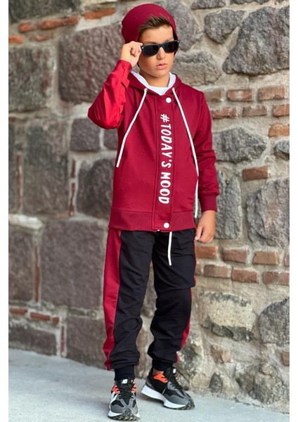 Erkek Çocuk Today's Mood Bordo Eşofman Takım modelleri